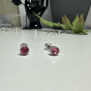 Pink Round cut Stud Earrings